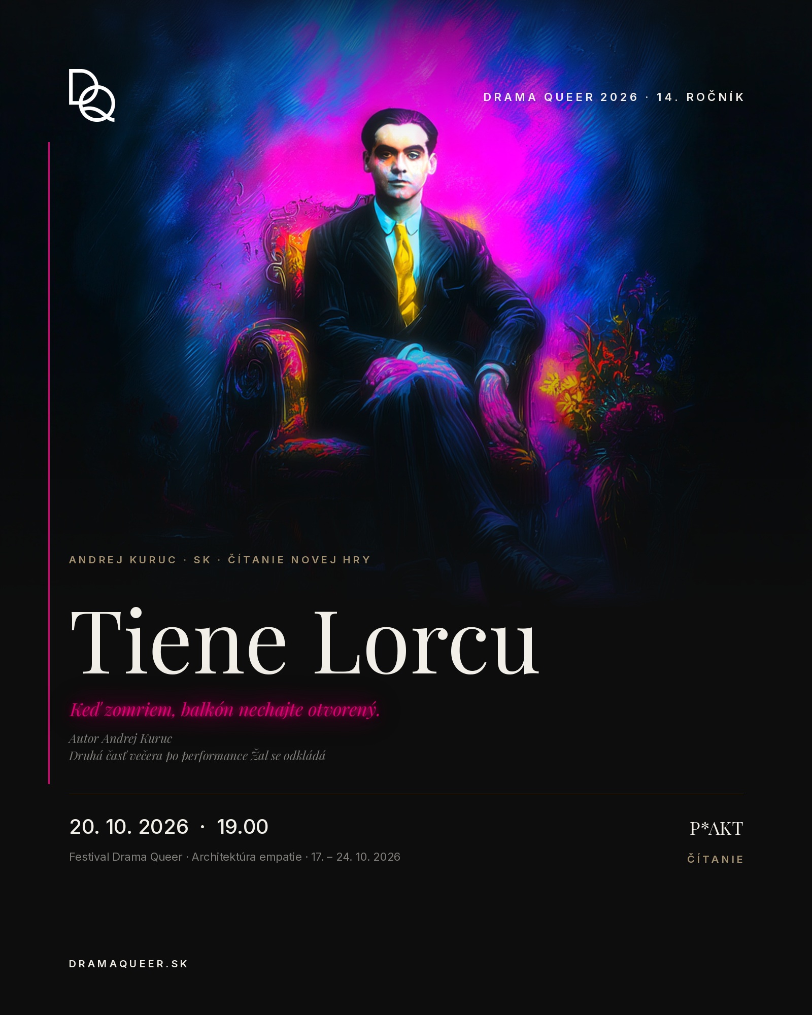 Tiene Lorcu — čítanie novej hry Andreja Kuruca